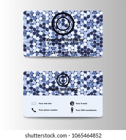 Creative and Clean Double-sided Business Card Template. Flat Design Vector Illustration. Stationery Design. Mosaic background
