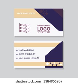 Creative and Clean Double-sided Business Card Template. Flat Design Vector Illustration. Stationery Design