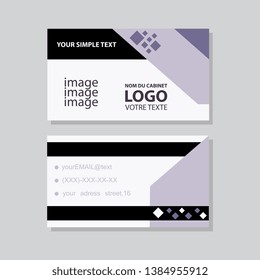 Creative and Clean Double-sided Business Card Template. Flat Design Vector Illustration. Stationery Design