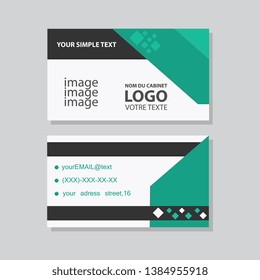 Creative and Clean Double-sided Business Card Template. Flat Design Vector Illustration. Stationery Design