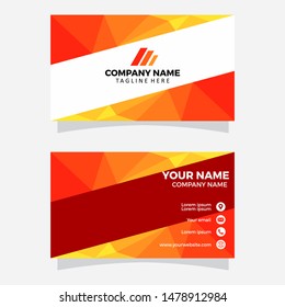 Creative and Clean Double-sided Business Card Template. Orange Colors. Flat Design Vector Illustration. Stationery Design