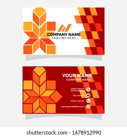 Creative and Clean Double-sided Business Card Template. Orange Colors. Flat Design Vector Illustration. Stationery Design