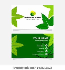 Creative and Clean Double-sided Business Card Template. Green Colors. Flat Design Vector Illustration. Stationery Design