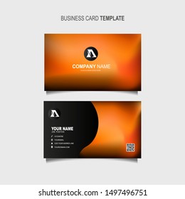 Creative and Clean Double-sided Business Card Template with Abstract blurred background Vector Illustration