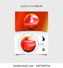 Creative and Clean Double-sided Business Card Template with Abstract blurred background Vector Illustration