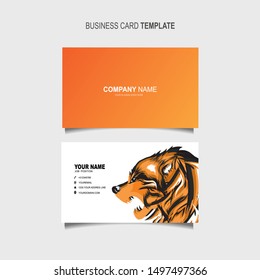 Creative and Clean Double-sided Business Card Template Flat Design Vector Illustration