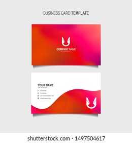 Creative and Clean Double-sided Business Card Template with Abstract blurred background Vector Illustration