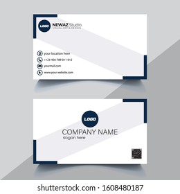 Creative and Clean Double-sided Business Card Template. Flat Design Vector Illustration. Stationery Design