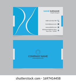 Creative and Clean Double-Sided Business Card Template.Flat Design Vector Illustration. Stationery Design And Creative Dark Design.