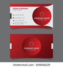 Creative and Clean Double-Sided Business Card Template.Flat Design Vector Illustration. Stationery Design And Creative Dark Design.