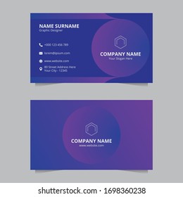 Creative and Clean Double-Sided Business Card Template.Flat Design Vector Illustration. Stationery Design And Creative Dark Design.