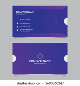 Creative and Clean Double-Sided Business Card Template.Flat Design Vector Illustration. Stationery Design And Creative Dark Design.