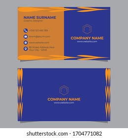 Creative and Clean Double-Sided Business Card Template.Flat Design Vector Illustration. Stationery Design And Creative Dark Design.