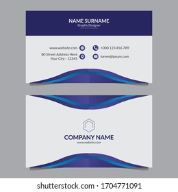 Creative and Clean Double-Sided Business Card Template.Flat Design Vector Illustration. Stationery Design And Creative Dark Design.