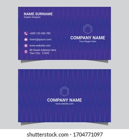 Creative and Clean Double-Sided Business Card Template.Flat Design Vector Illustration. Stationery Design And Creative Dark Design.