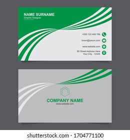 Creative and Clean Double-Sided Business Card Template.Flat Design Vector Illustration. Stationery Design And Creative Dark Design.