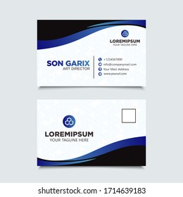 Plantilla de tarjeta de presentación de doble cara creativa y limpia. Ilustración de vectores de diseño plano. Diseño de diseño estacional
