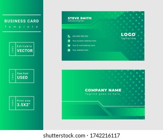 Plantilla de tarjeta de presentación de doble cara creativa y limpia. Ilustración de vectores de diseño plano. Diseño estacional