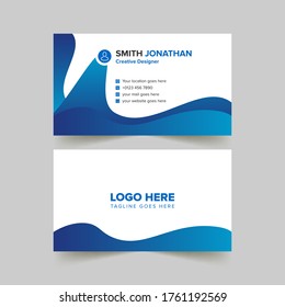 Plantilla de tarjeta de visita de doble cara creativa y limpia