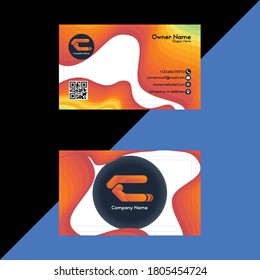 Plantilla de tarjeta de visita de doble cara creativa y limpia para empresas. Variación de varios colores. Ilustración de vectores de diseño plano. Diseño estacional, tarjeta de visita comercial