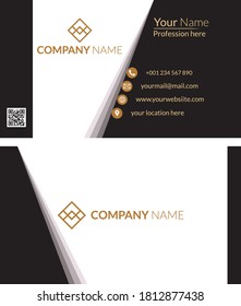 Tarjeta de visita creativa y limpia de doble cara o plantilla de tarjeta visitante.Ilustración vectorial de diseño plano.