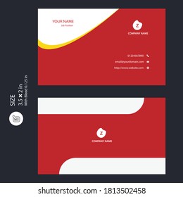 
Creative and Clean Double-sided Business Card Template. Red and white colors. Flat Design Vector Illustration. Modern corporate business card design. Stationery Design