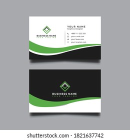 Plantilla de tarjeta de presentación de doble cara creativa y limpia. Ilustración de vectores de diseño plano. Diseño estacional