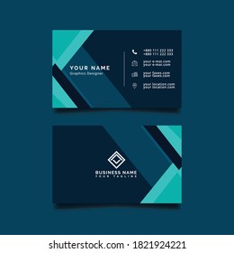 Creative and Clean Double-sided Business Card Template. Flat Design Vector Illustration. Stationery Design
