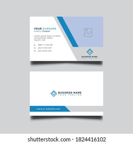 Vorlage für kreative und saubere doppelseitige Visitenkarten. Flaches Design, Vektorgrafik. Briefbogendesign