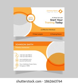 Creative and Clean Double-sided Business Card Template. Flat Geometric Design Vector Illustration. Stationery Design