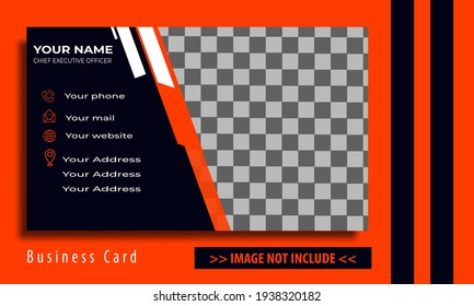 Creative and Clean Double-sided Business Card Template. black and orange. Flat Design Vector Illustration. Name Card Design