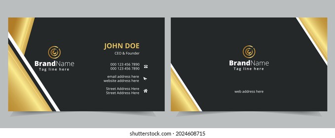Creative and Clean Double-sided Business Card Template. Flat Design Vector Illustration. Stationery Design