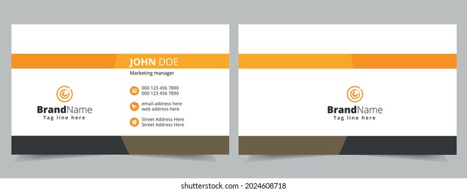Plantilla de tarjeta de presentación de doble cara creativa y limpia. Ilustración de vectores de diseño plano. Diseño estacional
