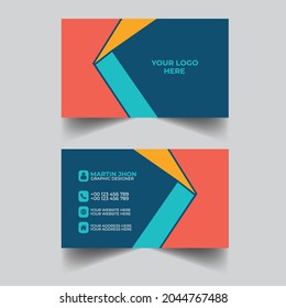 Creative and Clean Double-sided Business Card Template. Flat Design Vector Illustration. Minimal and Elegant Design
