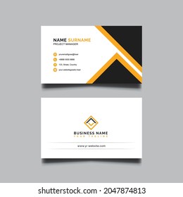 Plantilla de tarjeta de presentación de doble cara creativa y limpia. Ilustración de vectores de diseño plano. Diseño de galería de arte.