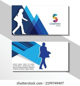 Vorlage für kreative und saubere doppelseitige Visitenkarten. Farbige, flache Design-Vektorgrafik. Besuchen Sie das Kartendesign.
