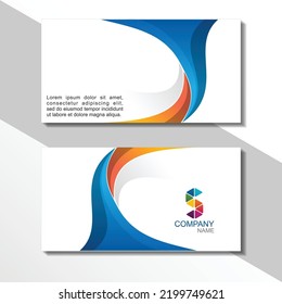 Plantilla de tarjeta de presentación de doble cara creativa y limpia. Ilustración de vectores de diseño plano y colorido. Diseño de tarjetas de visita.
