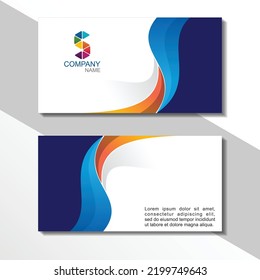Plantilla de tarjeta de presentación de doble cara creativa y limpia. Ilustración de vectores de diseño plano y colorido. Diseño de tarjetas de visita.