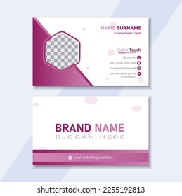 Creative and Clean Double-sided Business Card Template. Red and Black Colors.
 Flat Design Vector Illustration. Stationery Design,simple minimal Business Card layout design.