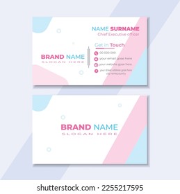 Vorlage für kreative und saubere doppelseitige Visitenkarten. Rot und Schwarz.
 Flaches Design, Vektorgrafik. Stationery Design, einfaches minimales Business Card Layout.
