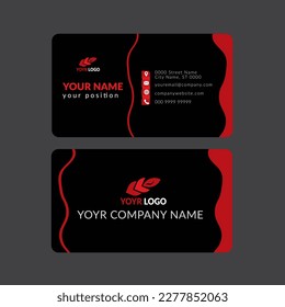 Plantilla de tarjeta de presentación de doble cara creativa y limpia.