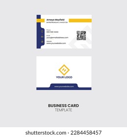 Plantilla de tarjeta de visita de doble cara creativa y limpia.Ilustración de vectores de diseño plano. Diseño estacional