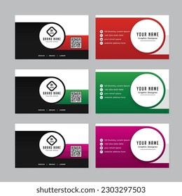 Vorlage für kreative und saubere doppelseitige Visitenkarten. Flaches Design, Vektorgrafik. Stationery Design für Unternehmen, oder persönliche Kontakte.