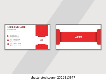 Creative and Clean Double-sided Business Card Template. Blue, yellow, and Black Colours Flat Design Vector Illustration template Modern business card design with blue and white Creative Business Card
