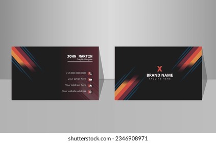 Plantilla de tarjeta de visita de doble cara creativa y limpia