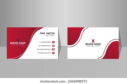 Plantilla de tarjeta de visita de doble cara creativa y limpia