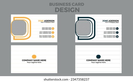 Creative and Clean Double-sided Business Card Template with two different colors. Flat Design Vector Illustration. Stationery Design