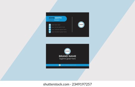 Plantilla de tarjeta de presentación de doble cara creativa y limpia. Presentación del concepto simple de identidad corporativa de marca minimal elegante. Tarjetas de visita creativas vectoriales abstractas (plantilla establecida)