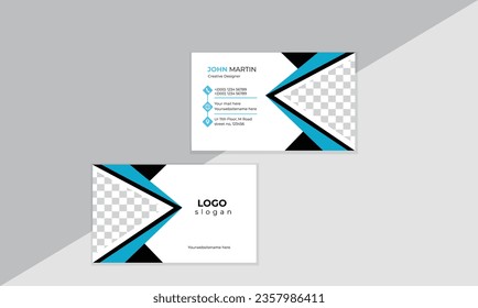 Creative and Clean Double-sided Business Card Template. Red and Black Colors. Flat Design Vector Illustration. Stationery Design