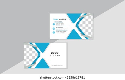 Creative and Clean Double-sided Business Card Template. Flat Design Vector Illustration.